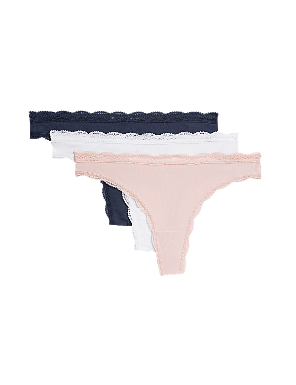 3pk Cotton Rich Thongs