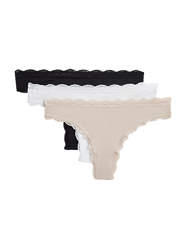 3pk Cotton Rich Thongs
