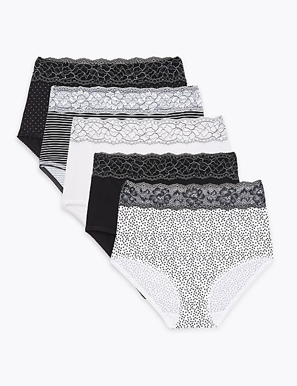 5 Pack Cotton Lycra® & Lace