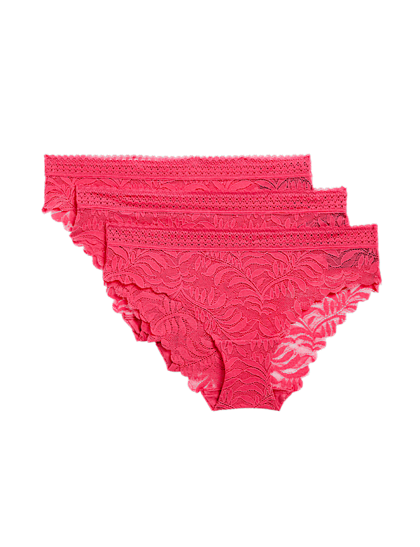 3pk Flexifit™ Lace Brazilian Knickers