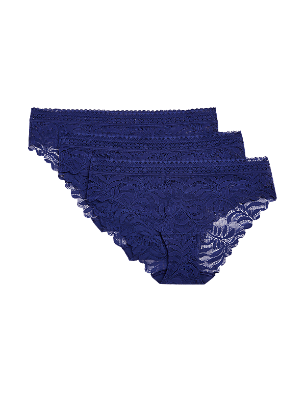 3pk Flexifit™ Lace Brazilian Knickers