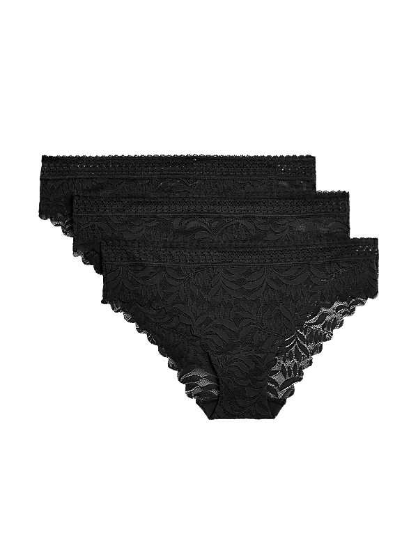 3pk Flexifit™ Lace Brazilian Knickers