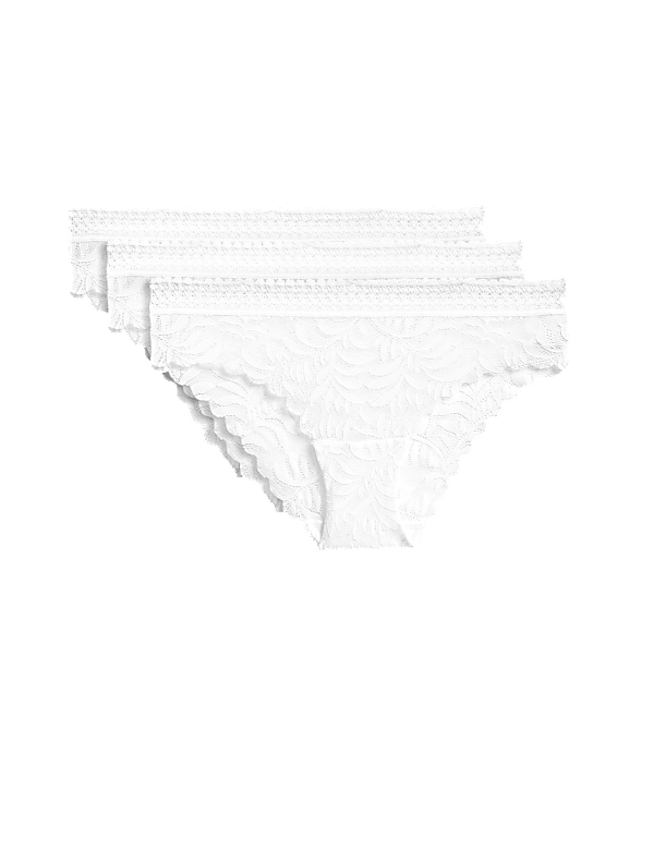 3pk Flexifit™ Lace Brazilian Knickers