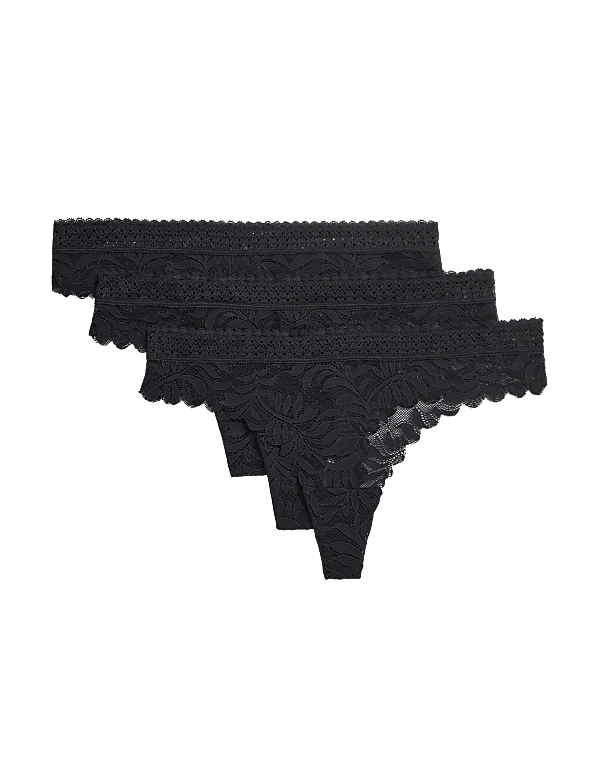 3pk Flexifit™ Lace Thongs