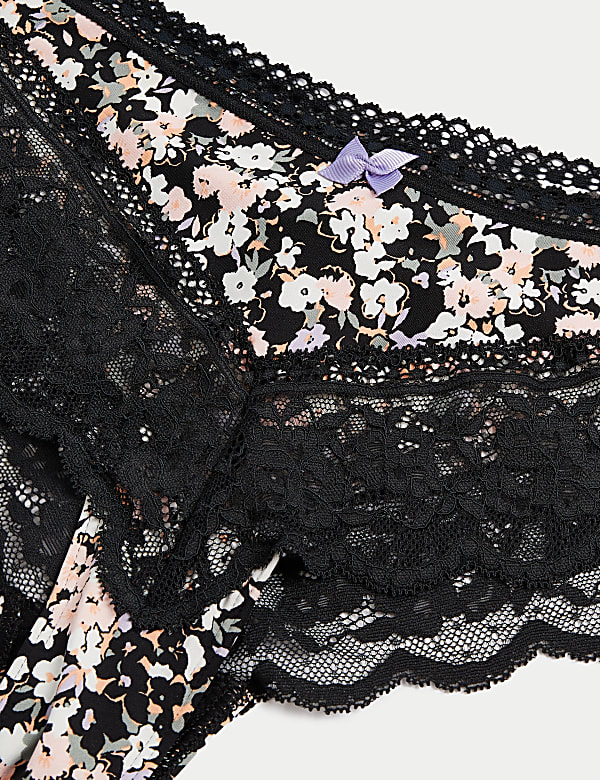 3pk Lace Trim Brazilian Knickers