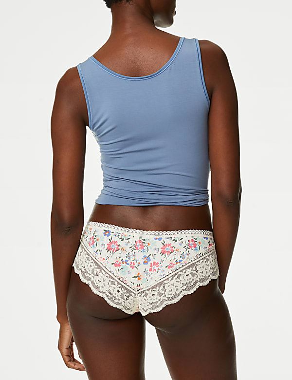 3pk Lace Trim Brazilian Knickers