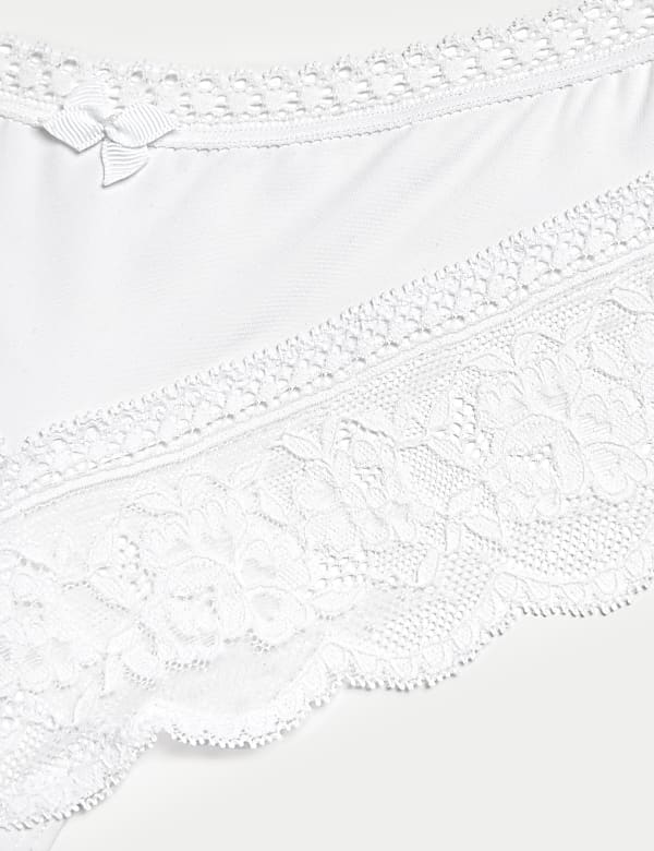3pk Lace Trim Brazilian Knickers