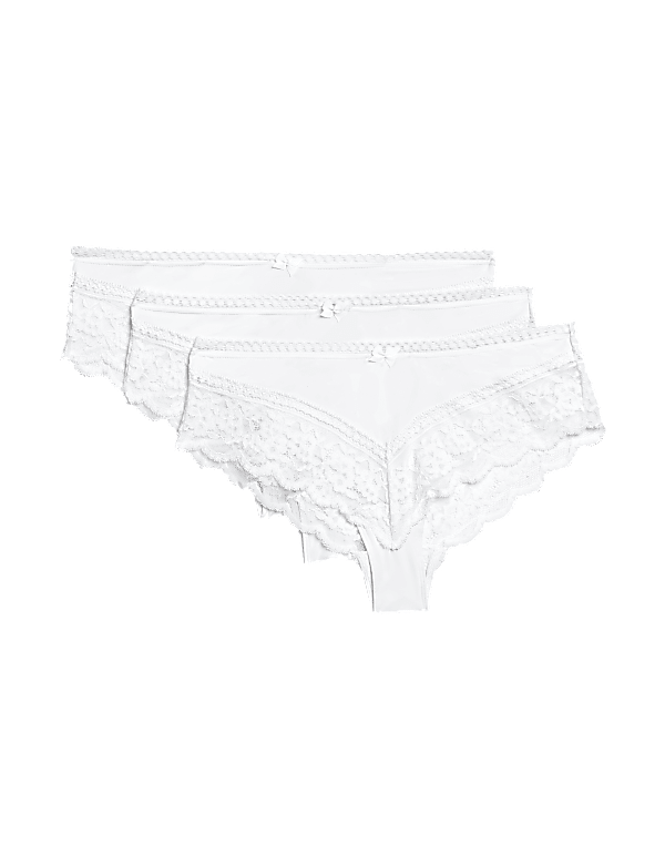3pk Lace Trim Brazilian Knickers