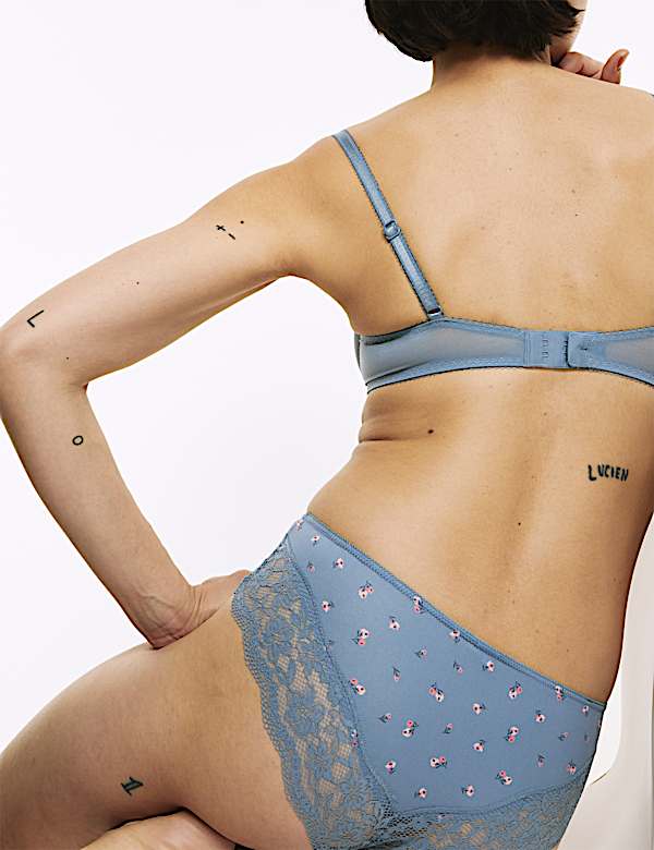 3pk Lace Trim Brazilian Knickers