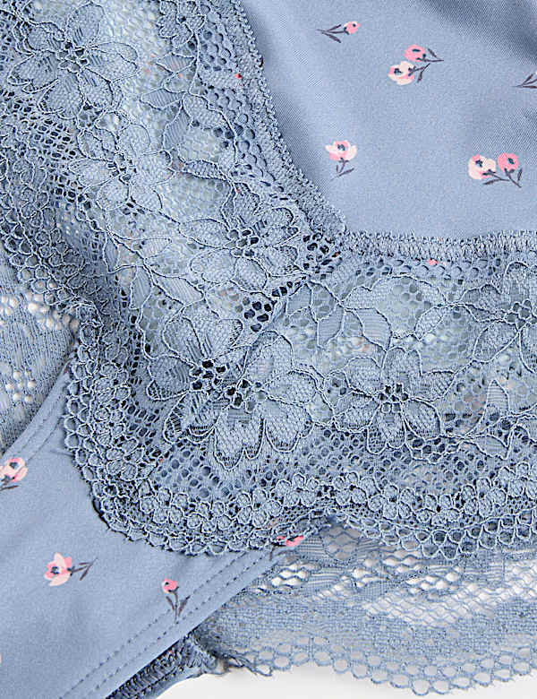 3pk Lace Trim Brazilian Knickers