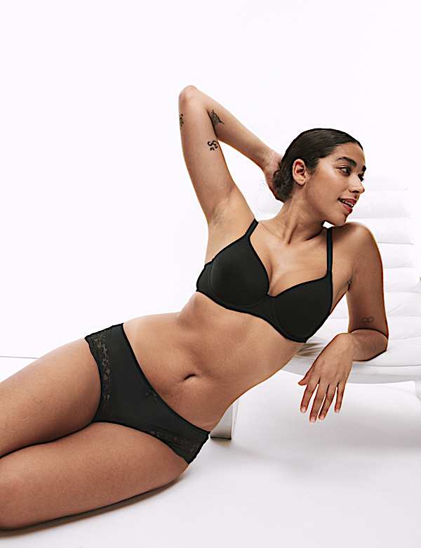 3pk Lace Trim Brazilian Knickers