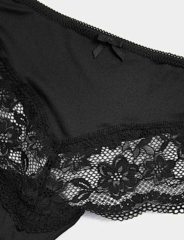 3pk Lace Trim Brazilian Knickers