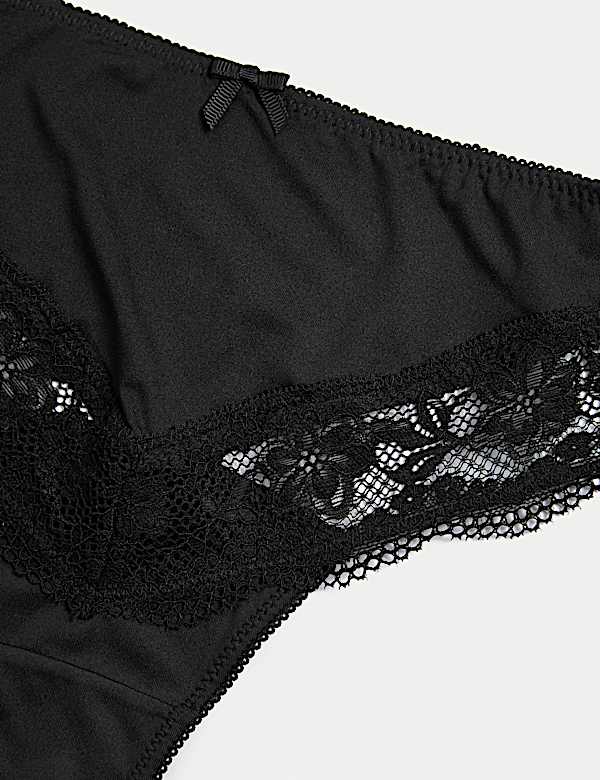 3 Pack Jasmine Lace Trim High Leg Knickers
