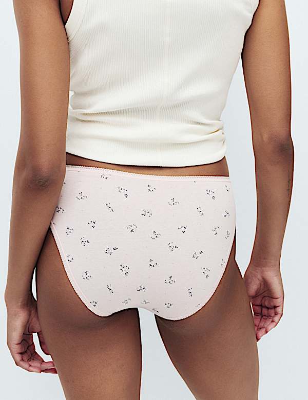 5pk Cotton Rich Lycra&reg; High Leg Knickers