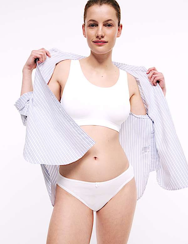 5pk Cotton Rich Lycra&reg; High Leg Knickers - US