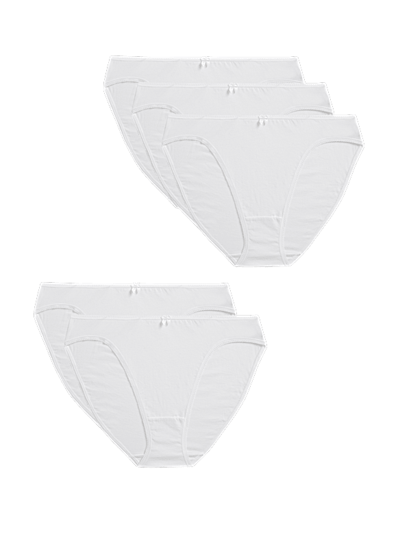 5pk Cotton Rich Lycra® High Leg Knickers