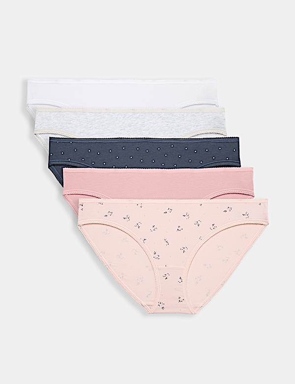 5pk Cotton Lycra&reg; Bikini Knickers