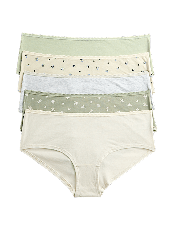 5pk Cotton Rich Lycra&reg; Low Rise Shorts