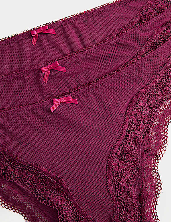 3 Pack Jasmine Mesh Brazilian Knickers