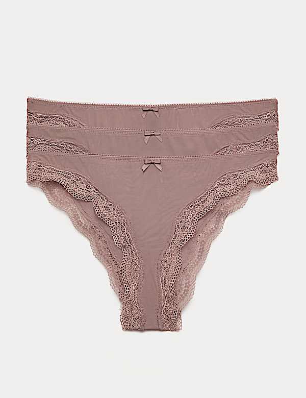 3 Pack Jasmine Mesh Brazilian Knickers