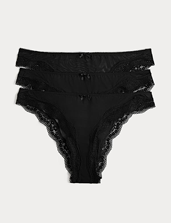 3 Pack Jasmine Mesh Brazilian Knickers