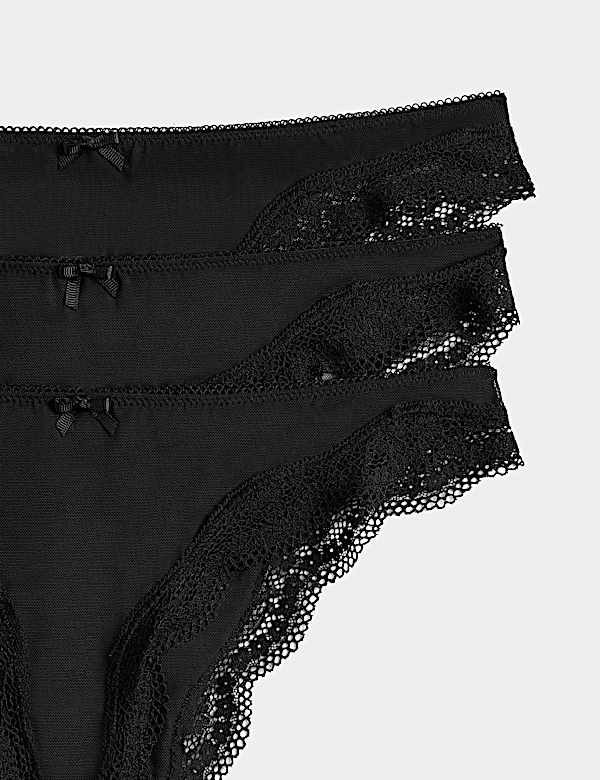 3 Pack Jasmine Mesh Brazilian Knickers