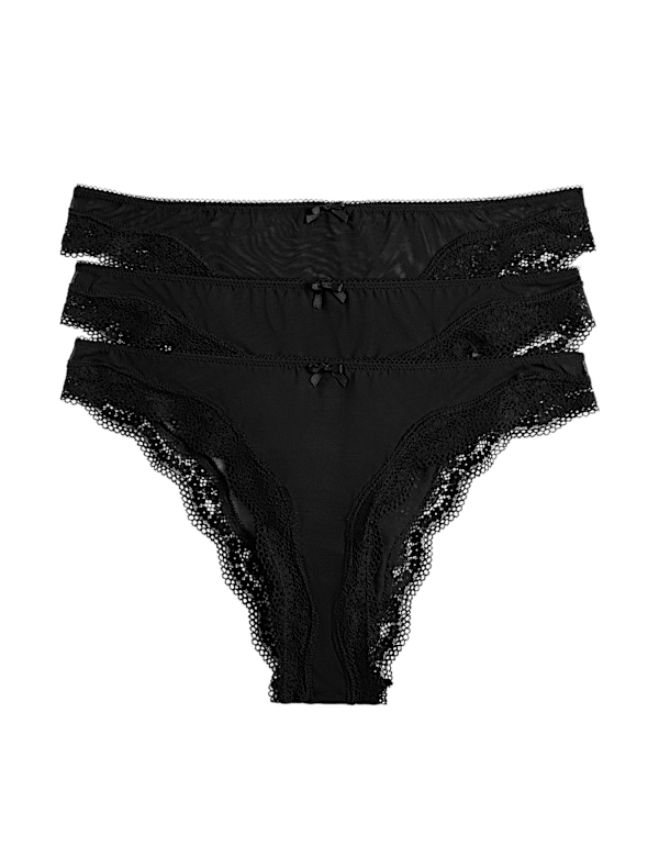 3 Pack Jasmine Mesh Brazilian Knickers