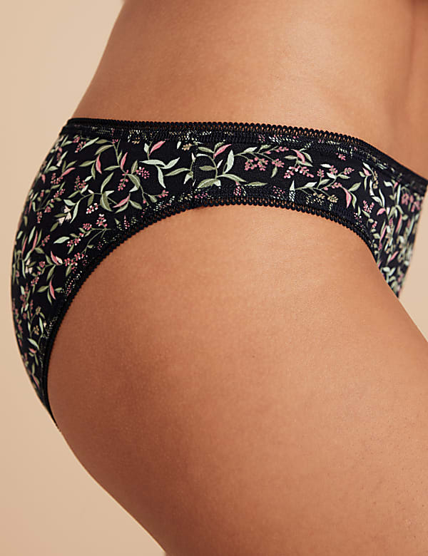 5pk Cotton Lycra® Printed Bikini Knickers