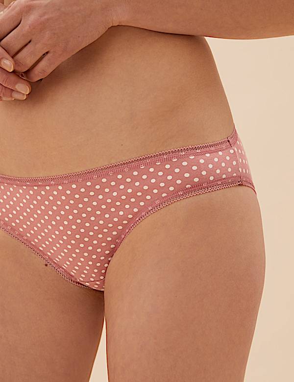 5pk Cotton Lycra&trade; Low Rise Bikini Knickers