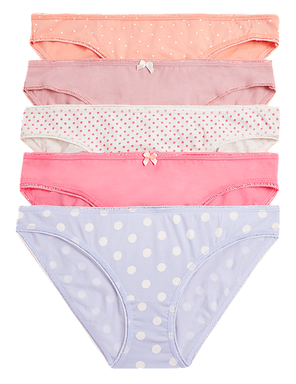 5pk Cotton Lycra™ Low Rise Bikini Knickers