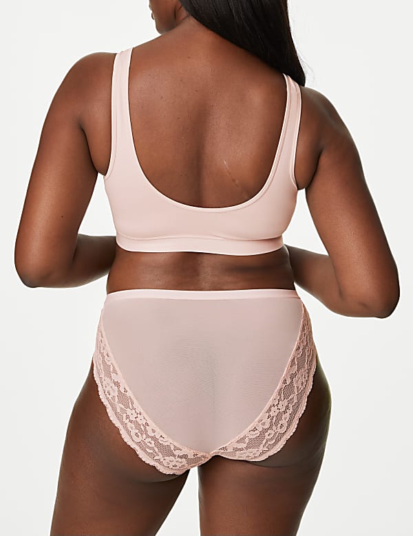 3pk Lace High Waisted High Leg Knickers