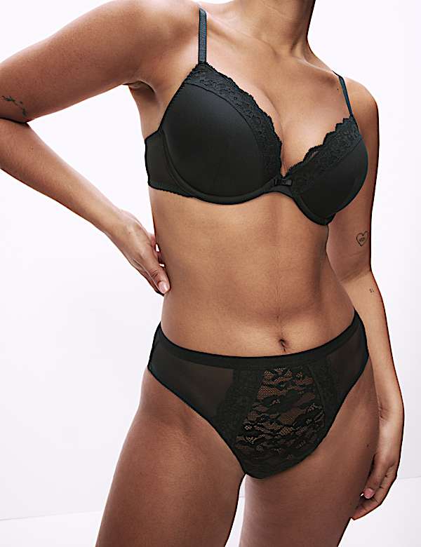 3pk Lace High Waisted High Leg Knickers - JO