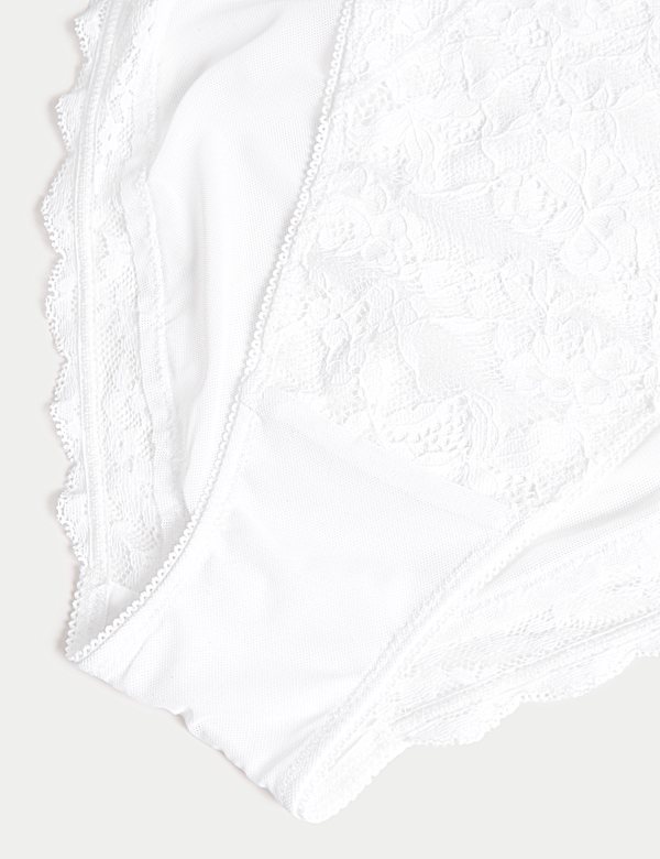 3pk Lace High Waisted High Leg Knickers
