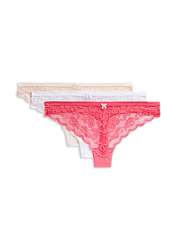 3pk Lace Thongs