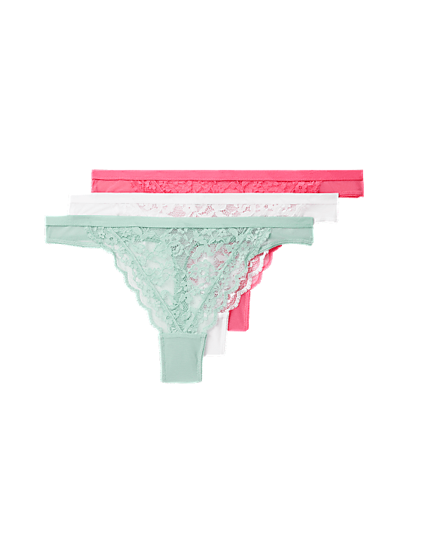 3pk Lace Thongs