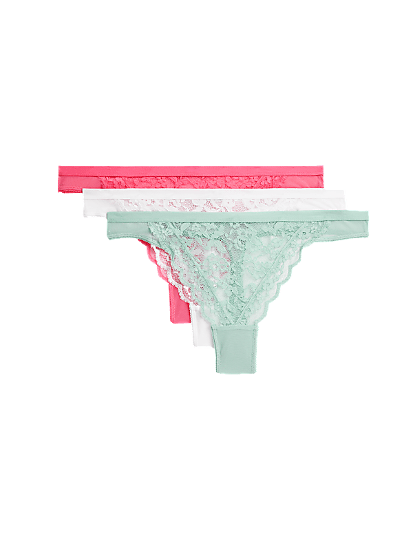 3pk Lace Thongs