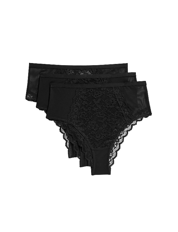 3pk Lace High Waisted Brazilian