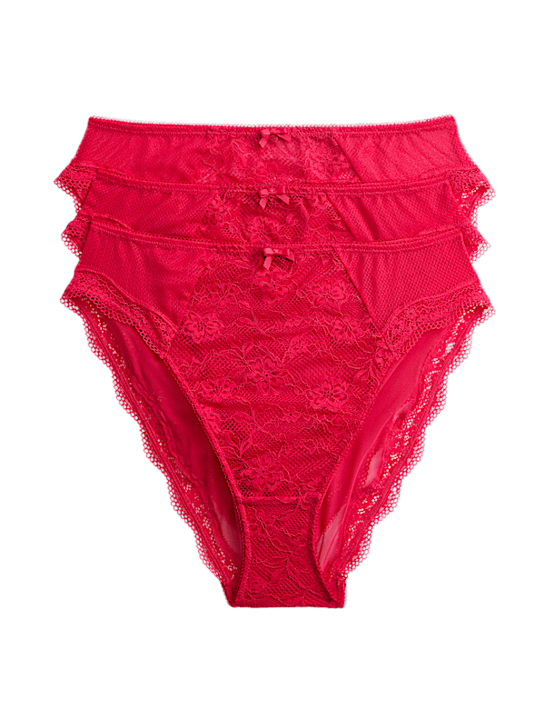 3pk Jasmine Lace High Waisted High Leg Knickers