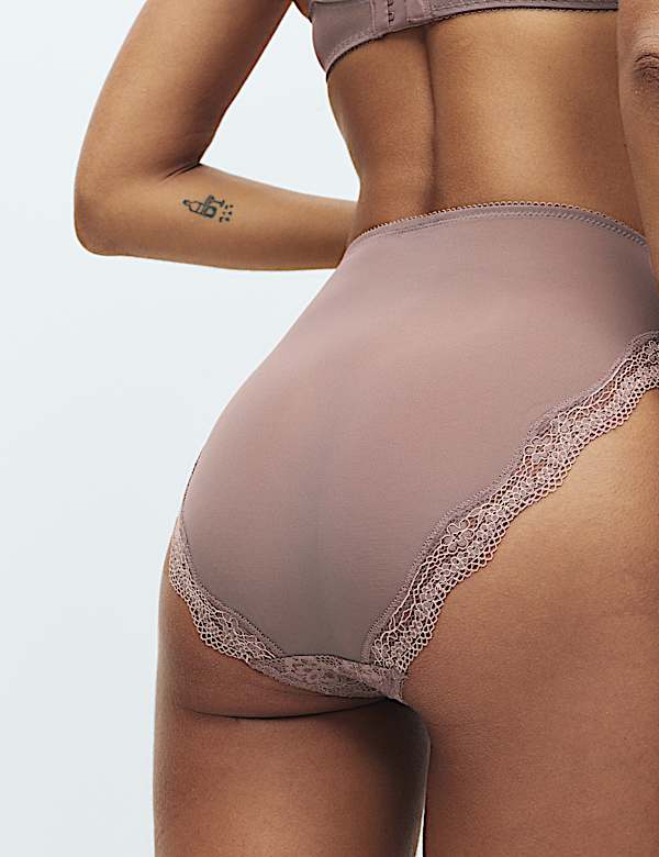 3pk Jasmine Lace High Waisted High Leg Knickers