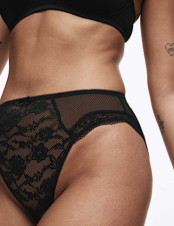 3pk Jasmine Lace High Waisted High Leg Knickers - US