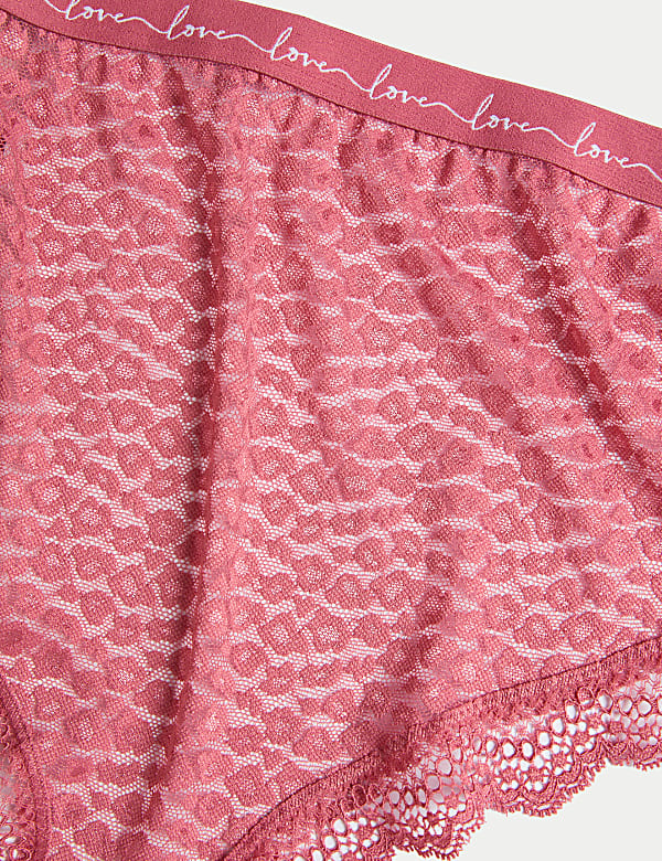 3pk Lace & Mesh High Waisted Brazilian Knickers