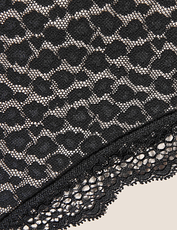 3pk Lace & Mesh High Waisted Brazilian Knickers
