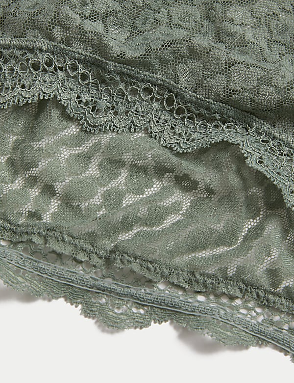3pk Mesh & Lace High Leg Knickers