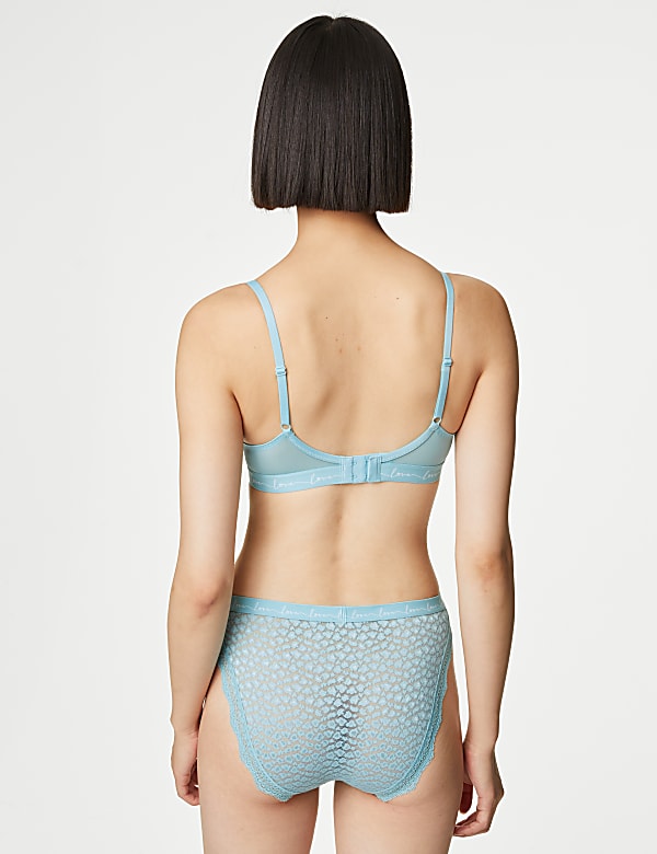 3pk Mesh & Lace High Leg Knickers