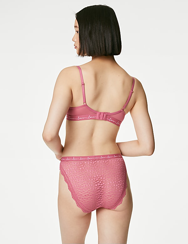 3pk Mesh & Lace High Leg Knickers
