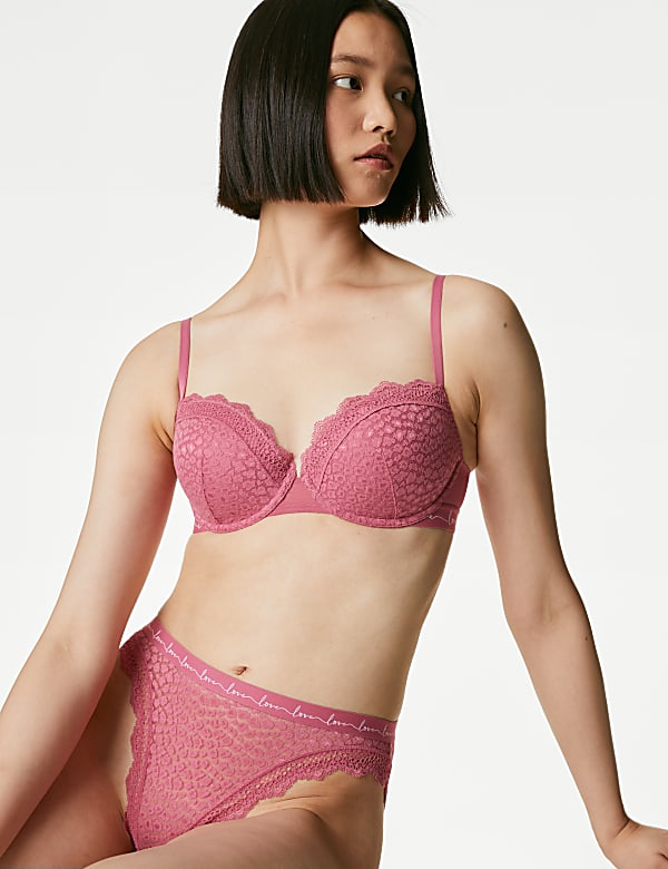 3pk Mesh & Lace High Leg Knickers