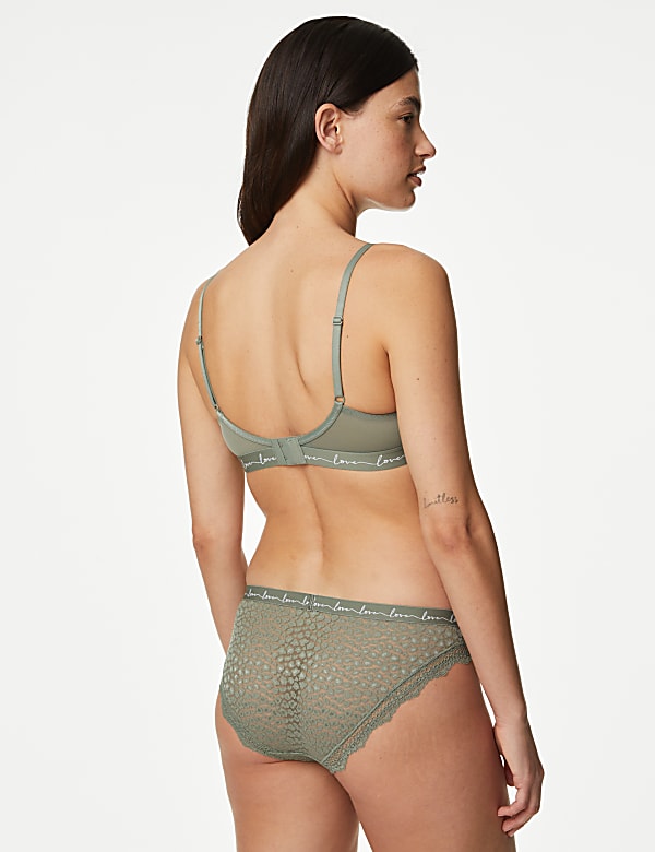3pk Lace & Mesh Bikini Knickers