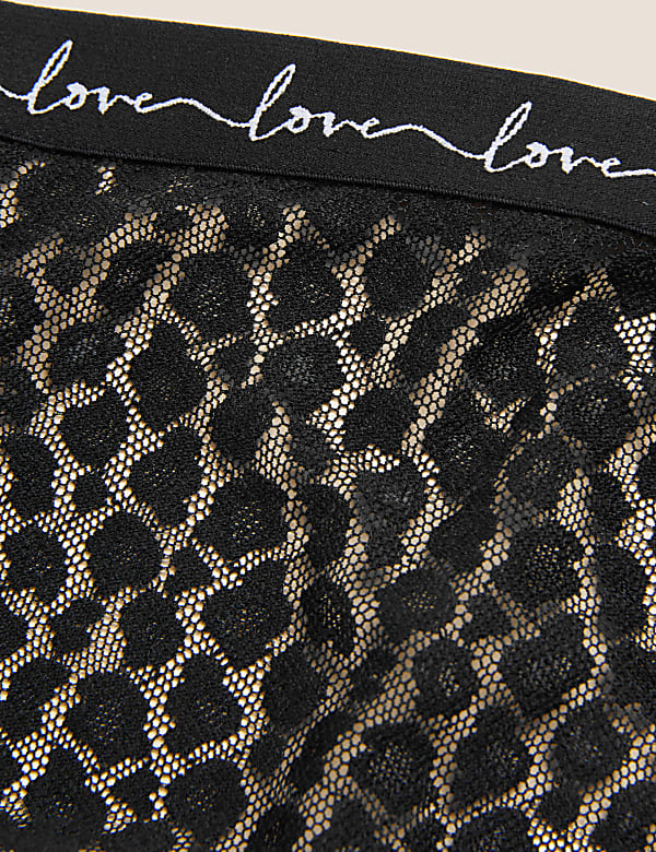 3pk Mesh & Lace High Waisted Thongs