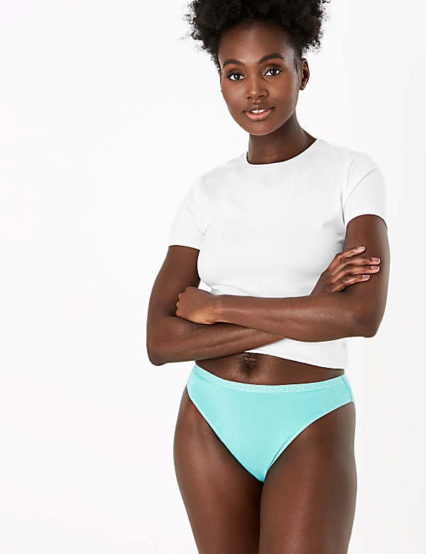 5pk Floral Print Cotton Lycra® Knickers