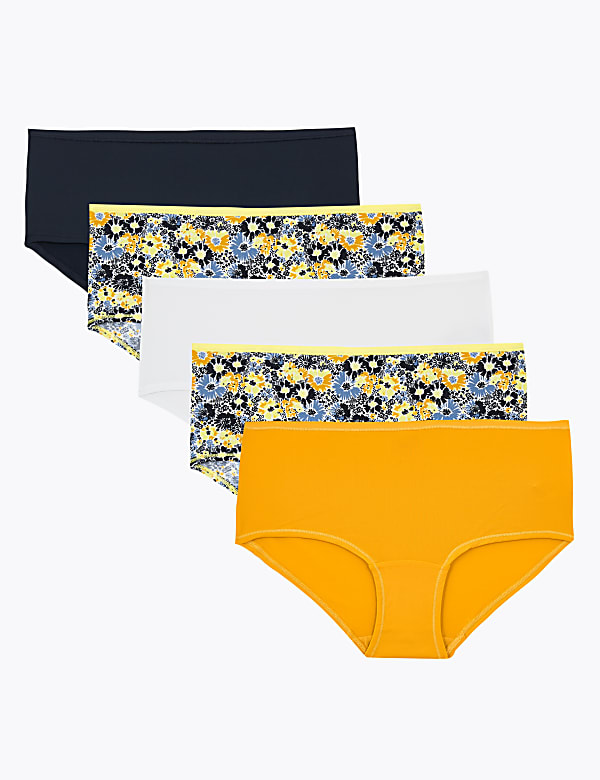 5pk Microfibre Daisy Print Shorts